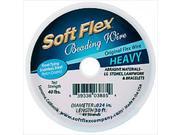 Soft Flex 49 Strand Heavy Beading Wire .024 Inch Thick 30 Feet Satin Silver