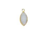 Agate Druzy Electroplated with Gold Gemstone Pendant Marquise 9.5x22mm 1 Pendant