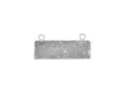 Agate Druzy Electroplated with Silver Gemstone Pendant Rectangle 10x30mm 1 Pendant Silver White