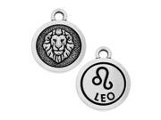 TierraCast Zodiac Charm Leo Symbol 19x15.25mm 1 Pc Antiqued Silver Plated