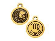 TierraCast Zodiac Charm Virgo Symbol 19x15.25mm 1 Pc Antiqued Gold Plated