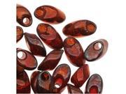 Miyuki Long Magatama Seed Beads 4x7mm Cranberry Gold Luster 8.5 Grams