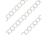 Bulk Cable Chain Open Textured 3.5mm Links 25 Foot Spool Sterling Silver