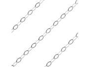 Bulk Cable Chain Flat Open Oval Links 13.5mm 25 Foot Spool Imitation Rhodium Plated