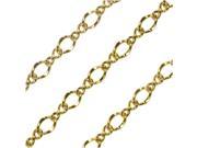 Bulk Figaro Chain Figure 8 and Twisted Links 3.7mm Long 25 Foot Spool Gold Plated