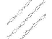 Bulk Long Short Cable Chain Oval Links 4mm Long 25 Foot Spool Sterling Silver
