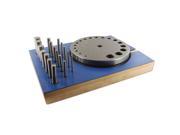 Professional Disc Cutter Set 18 Punches 3 14mm with Wooden Base 1 Set