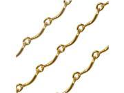 Bulk Bar Chain U Shaped Links 2.5mm Long 25 Foot Spool Gold Plated