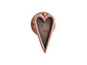 Nunn Design Bezel Lapel Pin Mini Heart 9.8x18.5mm 1 Piece Antiqued Copper