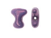 Preciosa Czech Glass Tee Beads Interlocking Pieces 8x2.5mm 48 Pieces Opaque Purple Vega