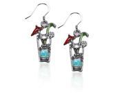 Cocktail Drink Charm Earrings in Silver