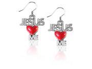 Jesus Loves Me Charm Earrings in Silver