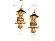 Owl Charm Earrings in Gold