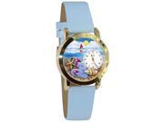 Flip flops bay Blue Leather And Goldtone Watch C1210013