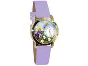 Fairy Lavender Leather And Goldtone Watch C0220002