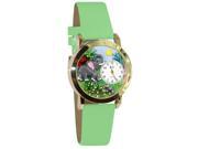 Elephant Green Leather And Goldtone Watch C0150013