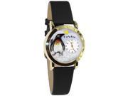 Penguin Black Leather And Goldtone Watch C0140010