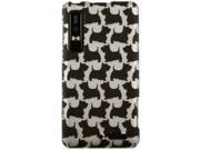Rubber Coated Hard Polycarbonate Plastic Phone Protector Case with Silver Black Schnauzer Design for Motorola Droid 3