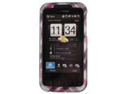 Snap On Plastic Design Phone Cover Case Hot Pink Plaid For HTC Imagio XV6975