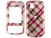 Solid Plastic Design Phone Protector Case Cover Hot Pink Plaid For LG Shine II