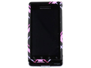Reinforced Plastic Phone Design Cover Case For Pink and Black Plaid For Motorola Droid A855