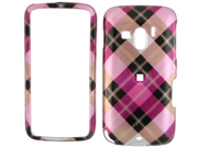 Solid Plastic Phone Design Cover Case Hot Pink Diagonal Checkers For T Mobile Touch Pro 2