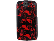 Reinforced Plastic Design Phone Cover Case Red and Black Floral Swirls For Nexus One