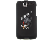 Rubber Coated Design Phone Case Flame Robot For HTC Desire