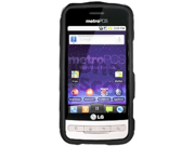 Rubberized Plastic Phone Case Protector Black For LG Optimus M