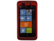 Rubber Coated Plastic Phone Case Red For HTC Surround