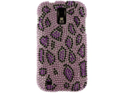 Hard Plastic Snap On Two piece Protector Case Cover Shell with Cool Stylish Purple Black Leopard Diamond Design for Samsung Galaxy S II T Mobile