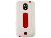 Silicone and Hard Plastic Hybrid Duo Shield Wrap On Snap On Combo Case Protector Cover with Stylish White Red Color for Samsung Galaxy Nexus
