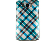 Snap On Plastic Design Phone Cover Case Blue Plaid For T Mobile HTC HD2