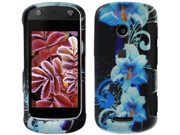 Solid Plastic Phone Design Cover Case Blue Flower For Motorola Crush W835
