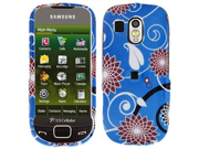 Two Piece Plastic Phone Design Cover Case Red Flower on Blue For Samsung Caliber R850