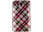 Snap On Plastic Design Phone Cover Case Hot Pink Plaid For T Mobile HTC HD2