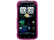 Pink Rubberized Solid Plastic Case For HTC Sensation