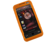 Silicone Soft Gel Flexible Skin Phone Protector Orange For Samsung Omnia i910