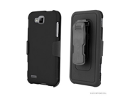 3 in 1 Rubber Coated Black Phone Case with Holster Combo for Samsung ATIV S T899