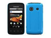 Fusion Dual Layer Hybrid Baby Blue Textured Black Phone Protector Case for Samsung Galaxy Prevail M820