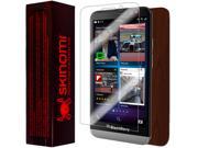 Skinomi Phone Skin Dark Wood Cover Clear Screen Protector for BlackBerry Z30