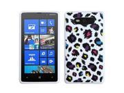Jagged Colorful Leopard Design TPU Plastic Gummy Skin Phone Case for Nokia Lumia 820