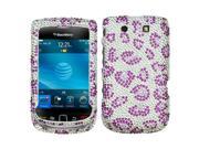 Hard Plastic Diamante Purple Leopard Skin Phone Protector for BlackBerry Torch 4G 9810 Torch 9800