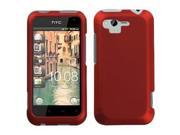 Rubber Coated Plastic Phone Case Cover Titanium Solid Red for HTC Rhyme ADR6330