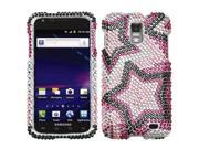 Hard Plastic Diamante Twin Stars Phone Protector for Samsung Galaxy S II Skyrocket i727