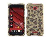 Hard Plastic Diamante Leopard Skin Phone Protector for HTC Droid DNA