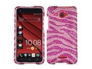 Hard Plastic Diamante Hot Pink Zebra Phone Protector for HTC Droid DNA