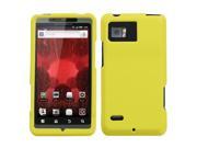 Rubber Coated Plastic Phone Case Cover Yellow for Motorola Droid BIONIC XT875