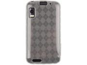 Flexible Plastic TPU Phone Protector Cover Case Clear Checkered For Motorola ATRIX 4G