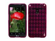 TPU Flexible Plastic Hot Pink Argyle Phone Protector Cover for LG Esteem Revolution VS910